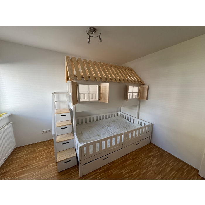 stapelbed 140x200 met trap Amsterdam