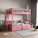 stevig kinder stapelbed met ladder van echt hout