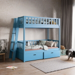 compact stapelbed met ladder van grenenhout Europees gemaakt