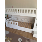 kinder stapelbed wit met glijbaan en trap