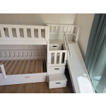 stapelbed met trap en glijbaan wit design