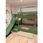 houten stapelbed voor kinderen met trap en glijbaan