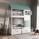 veilig kinder stapelbed met ladder en dak voor broers en zussen