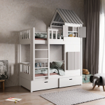 compact stapelbed met ladder en dak voor kleine kinderkamer