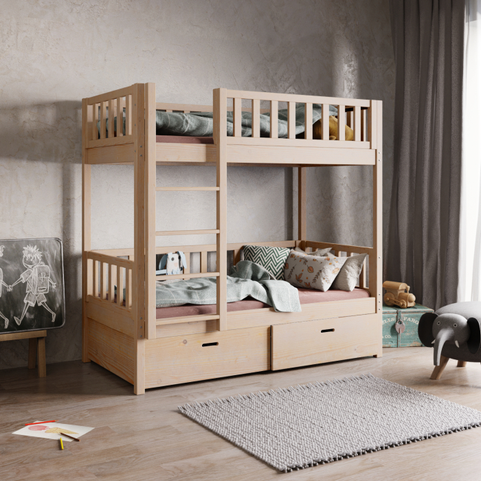 kinder stapelbed met ladder in moderne kinderkamer