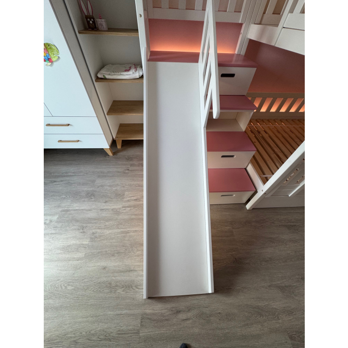 stapelbed met glijbaan en trap 120x200