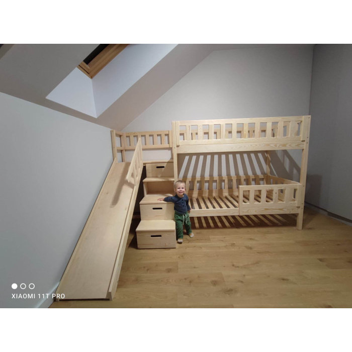 Kinderbed met trap en glijbaan HAGA