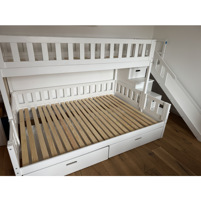 stapelbed 140x200 met trap en glijbaan kinderkamer