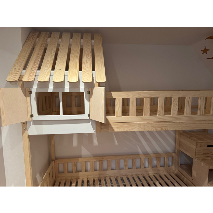 kinderhoogslaper familiebed hout