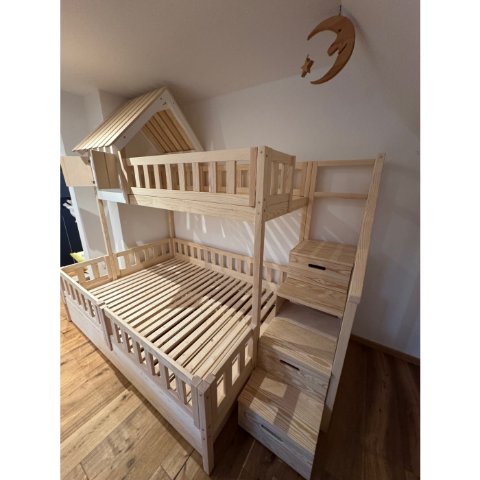 hoogslaper met dak en trap familie