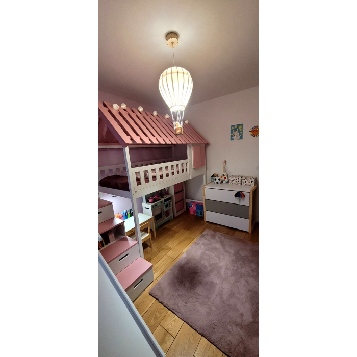 kinderhoogslaper huisje met glijbaan